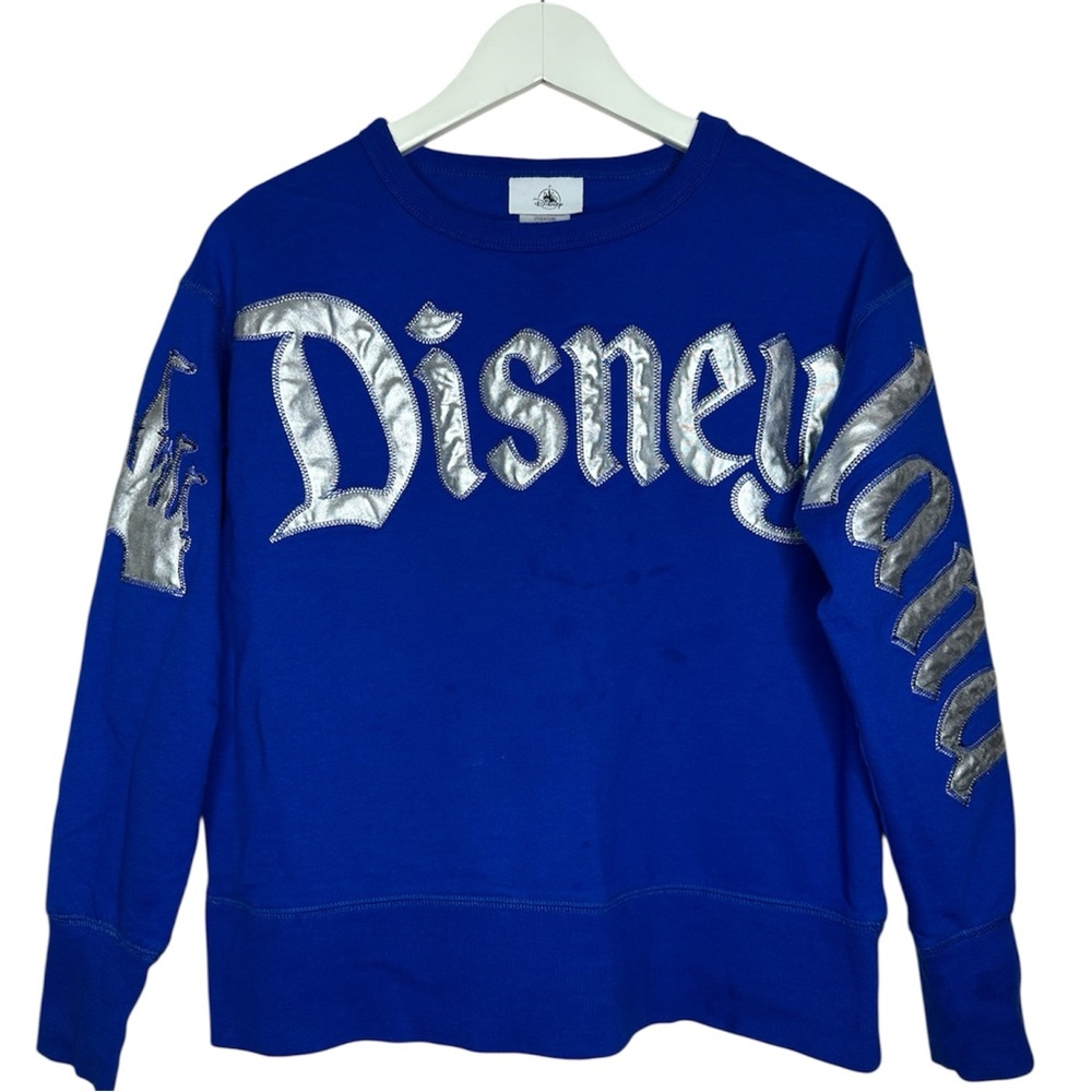 Disney Wishes Come True Disneyland Blue Silver Long Sleeve Top Size Small